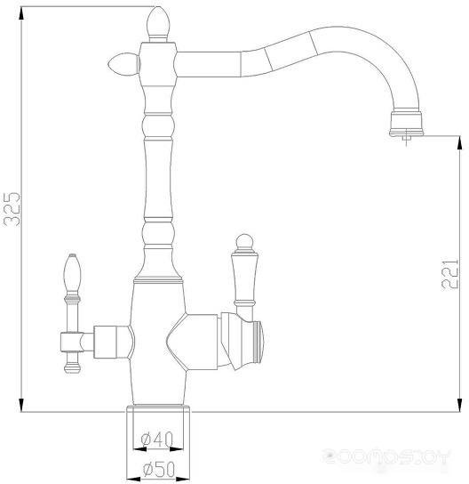 Смеситель Zorg Steel Hammer SH 812 Br (бронзовый), фото 2