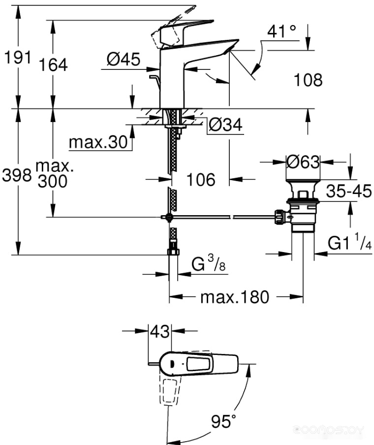 Смеситель Grohe Bauloop 23887001, фото 5
