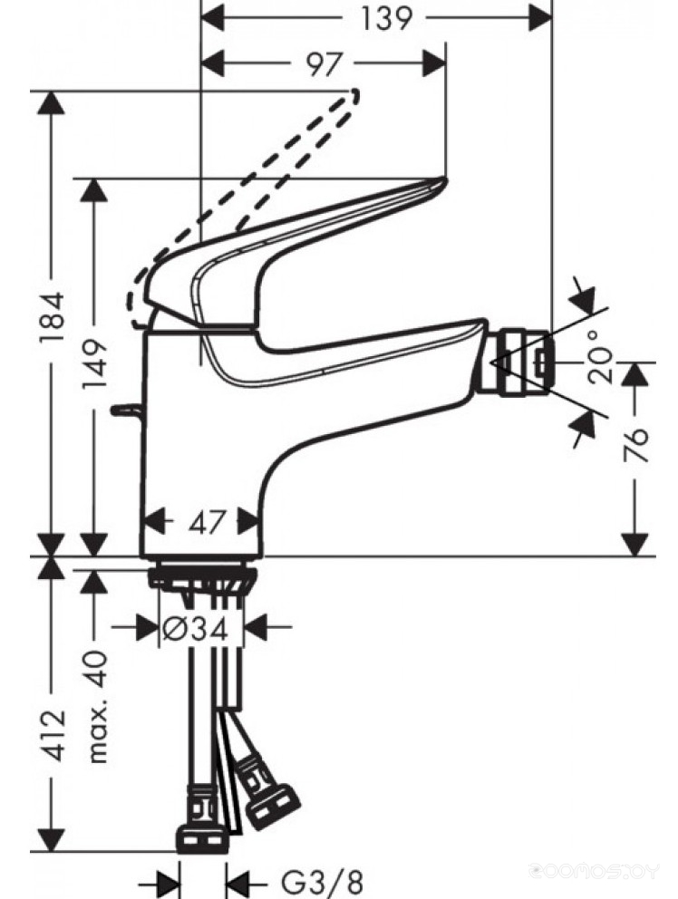 Смеситель Hansgrohe Novus 71142000, фото 2