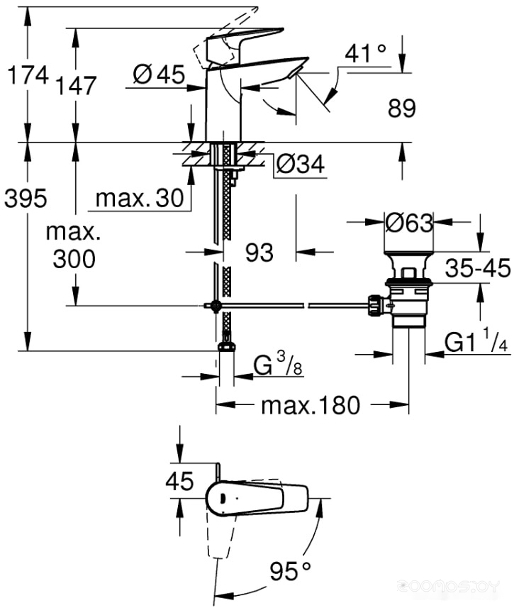 Смеситель Grohe Bauedge 23559001, фото 6