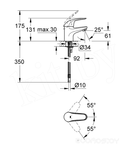 Смеситель Grohe Euroeco 124428, фото 4