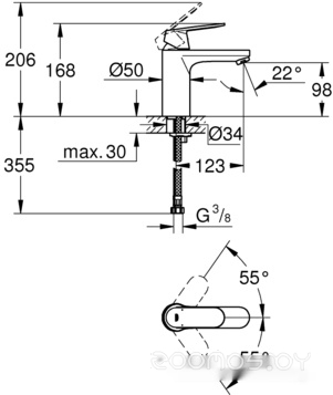 Смеситель Grohe Eurosmart Cosmopolitan 23327KW0 (черный), фото 2