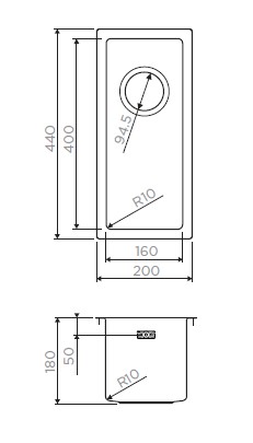 Интегрированная кухонная мойка Omoikiri Taki 20-U/IF-IN, фото 2