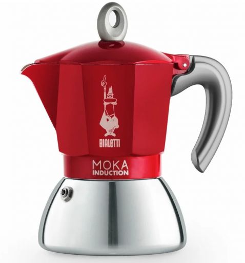 Гейзерная кофеварка Bialetti Moka Induction (4 порции, красный)