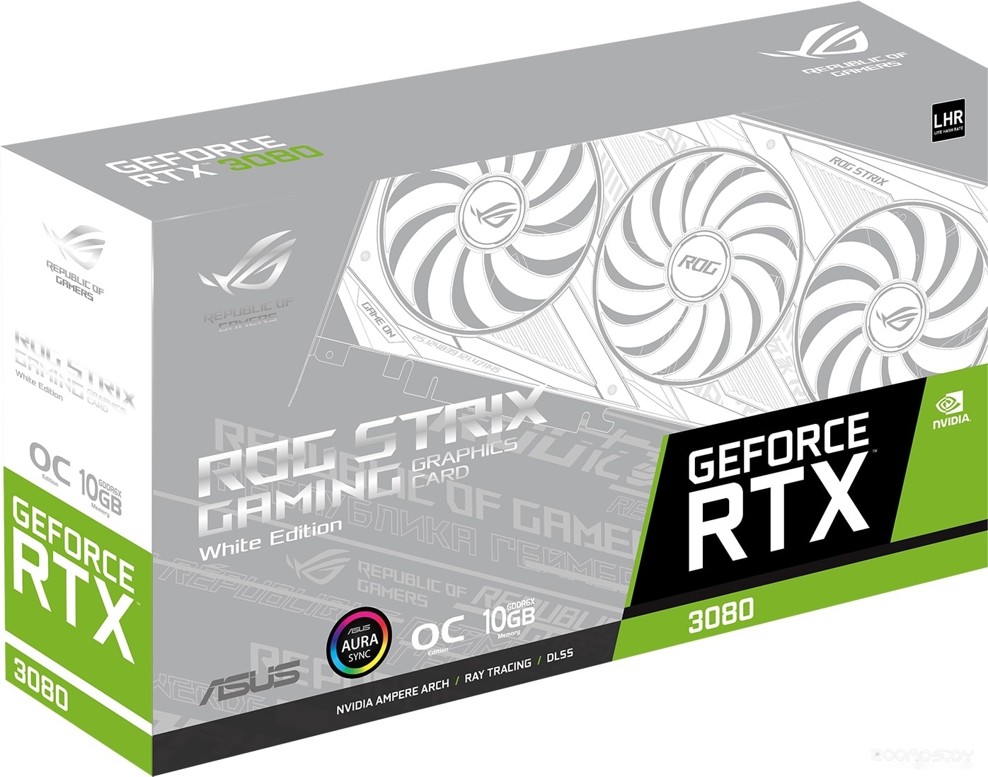 Видеокарта Asus ROG Strix GeForce RTX 3080 V2 White OC Edition 10GB GDDR6X, фото 10