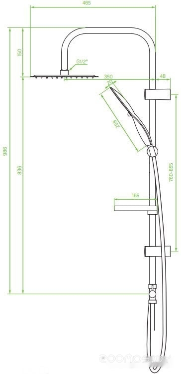 Душевая система Laveo Fino PL2 70OX, фото 3