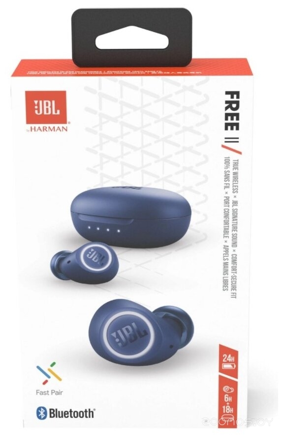 Наушники JBL Free II (синий), фото 2
