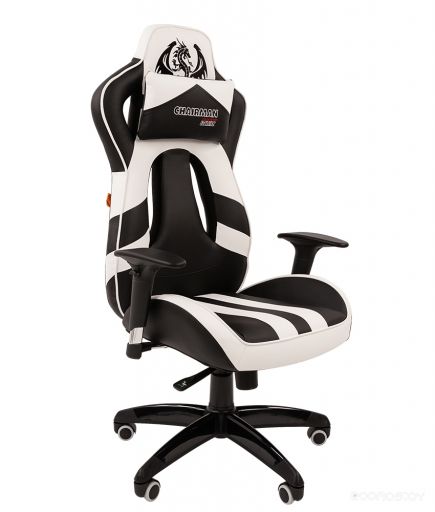 Кресло Chairman Game 25 (черный/белый)
