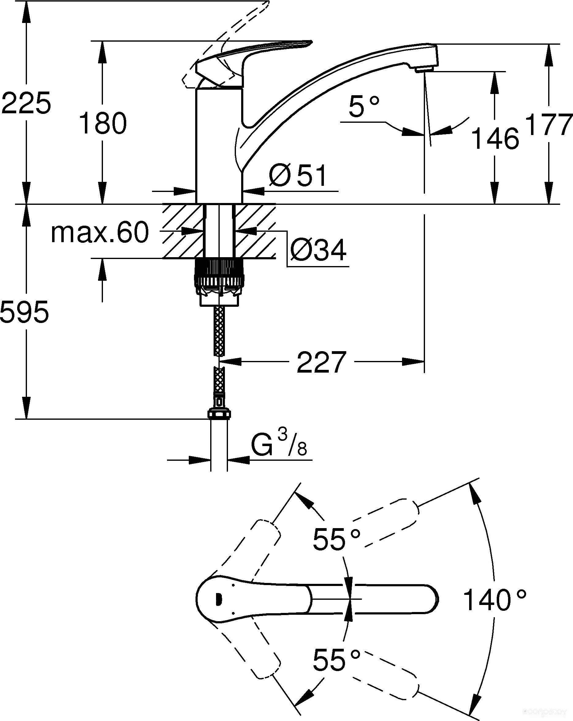 Смеситель Grohe Eurosmart 33281003, фото 7
