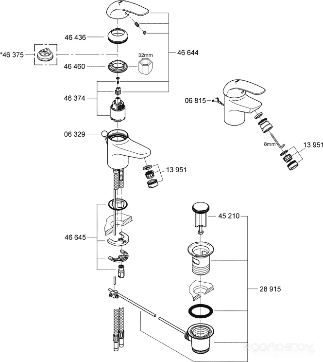 Смеситель Grohe Euroeco 32734000, фото 3