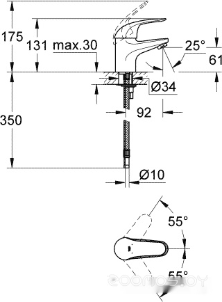 Смеситель Grohe Euroeco 32734000, фото 2