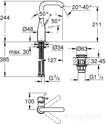 Смеситель Grohe Essence L-Size 23799001, фото 2