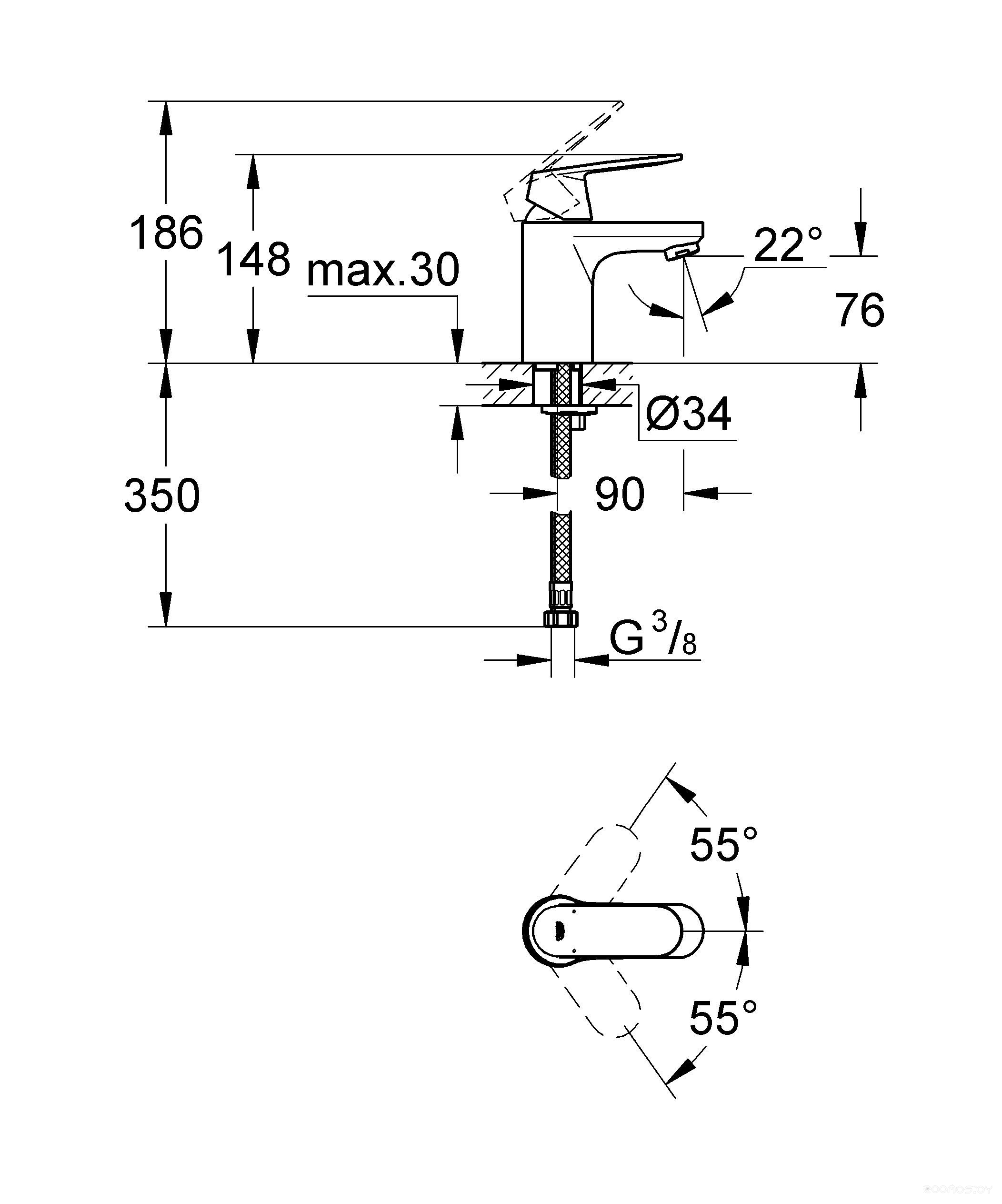 Смеситель Grohe Eurosmart Cosmopolitan 32824000, фото 2