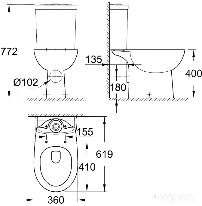 Унитаз Grohe Bau 39428000, фото 2