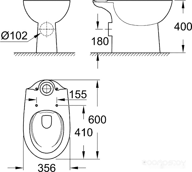 Унитаз Grohe Bau 39349000, фото 2