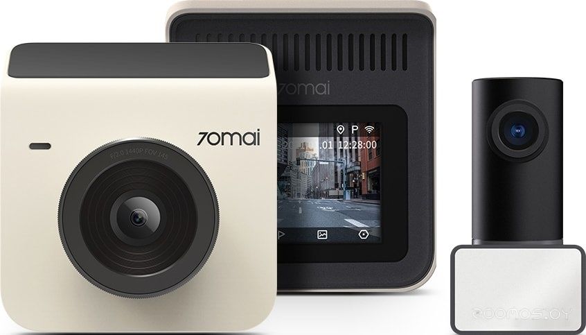 Видеорегистратор 70mai Dash Cam A400 + камера заднего вида RC09 (бежевый)