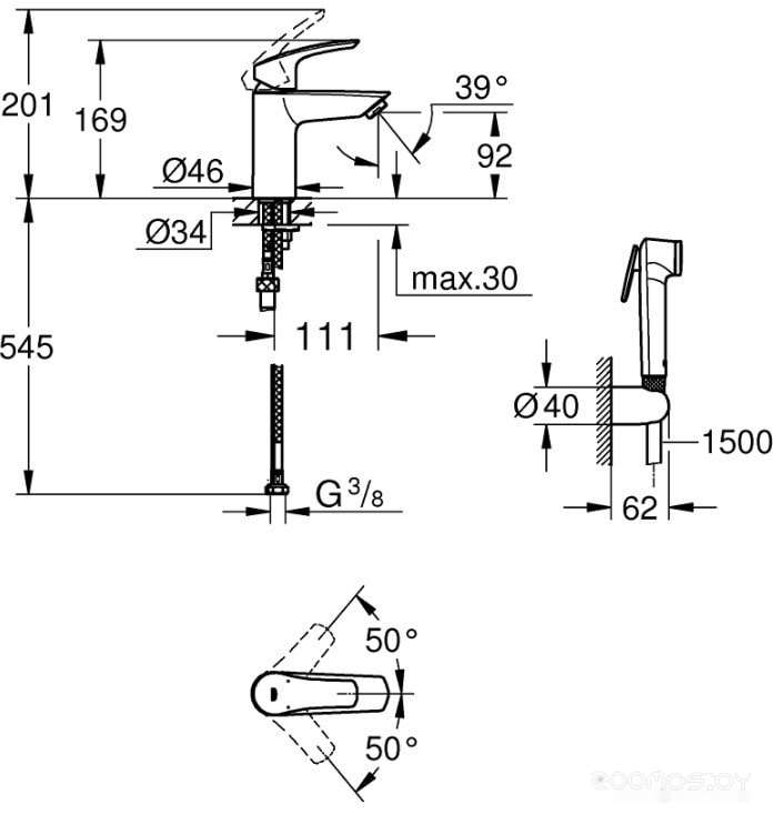 Смеситель Grohe Eurosmart 23124003, фото 4