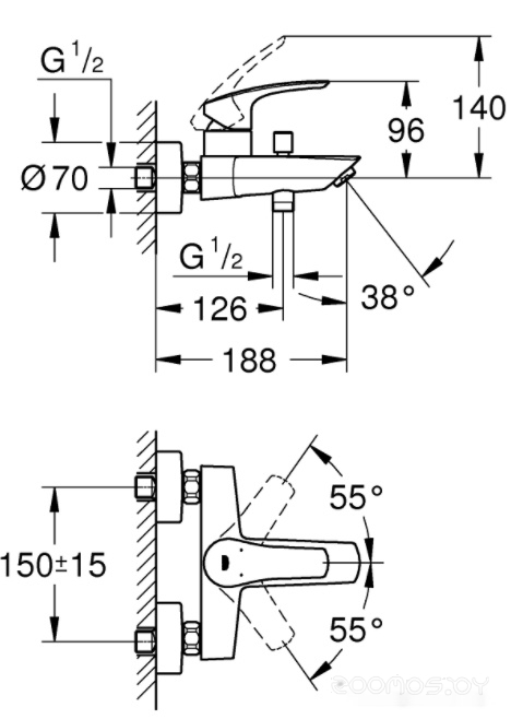 Смеситель Grohe Eurosmart 33300003, фото 4