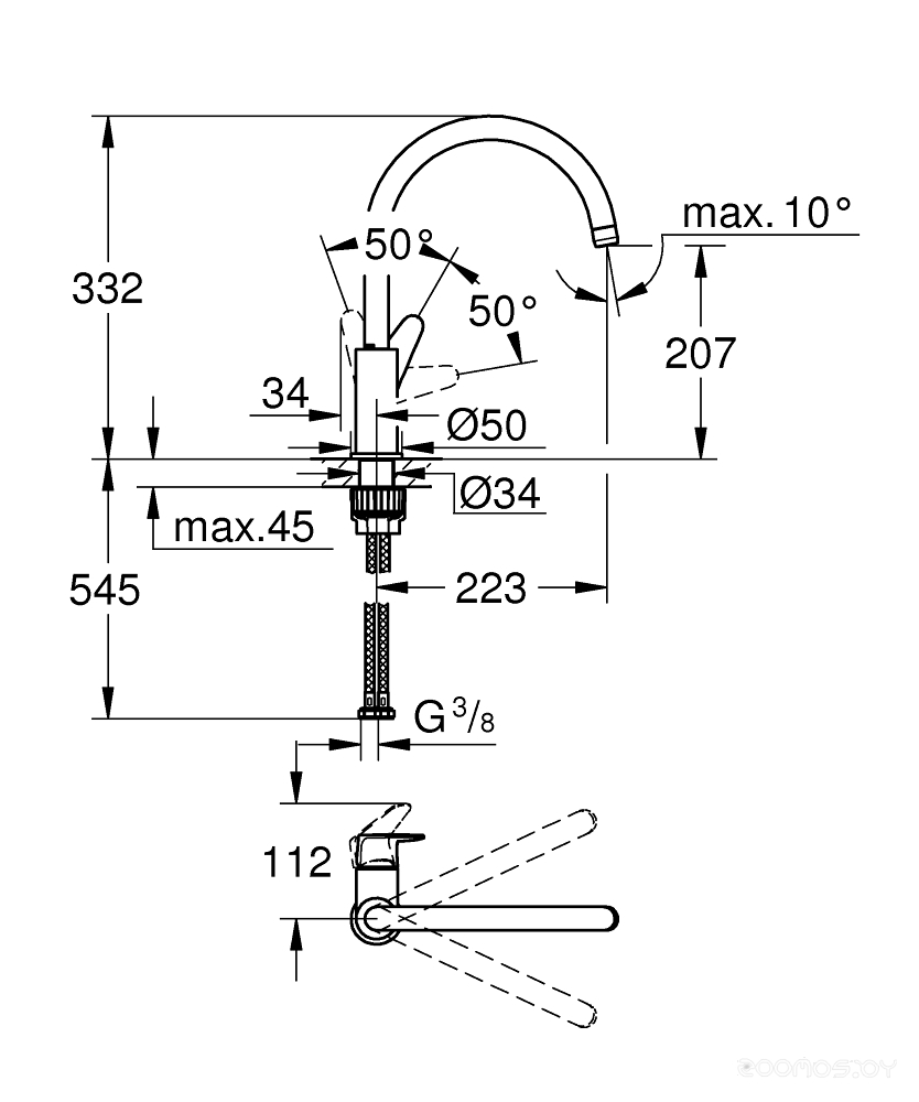 Смеситель Grohe Start Curve 31554001, фото 2
