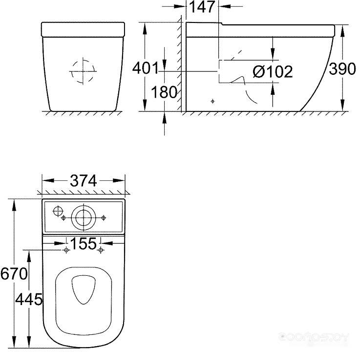 Унитаз Grohe Euro 3933800H, фото 4