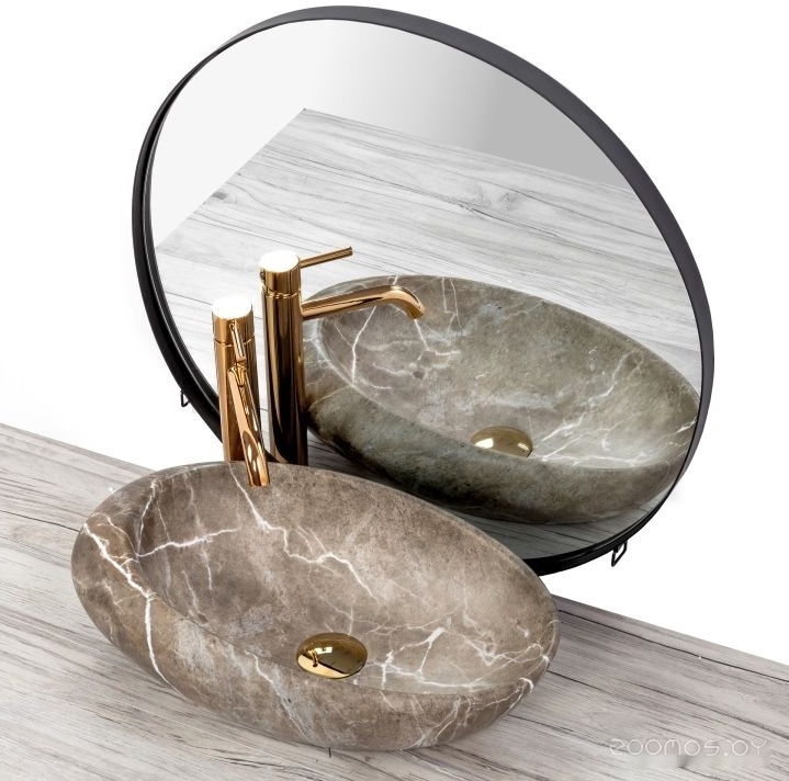 Умывальник Rea Roxy B Stone (коричневый), фото 3