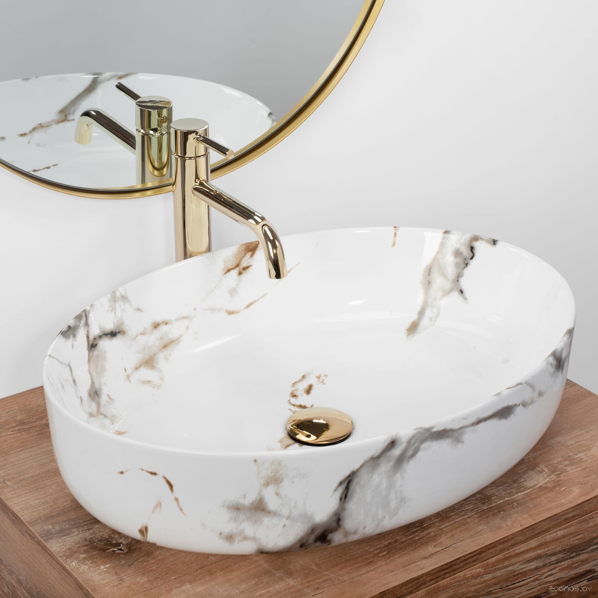 Умывальник Rea Queen (carrara shiny), фото 2