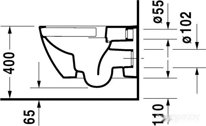 Унитаз Duravit Rimless Happy D.2 2222090000, фото 4