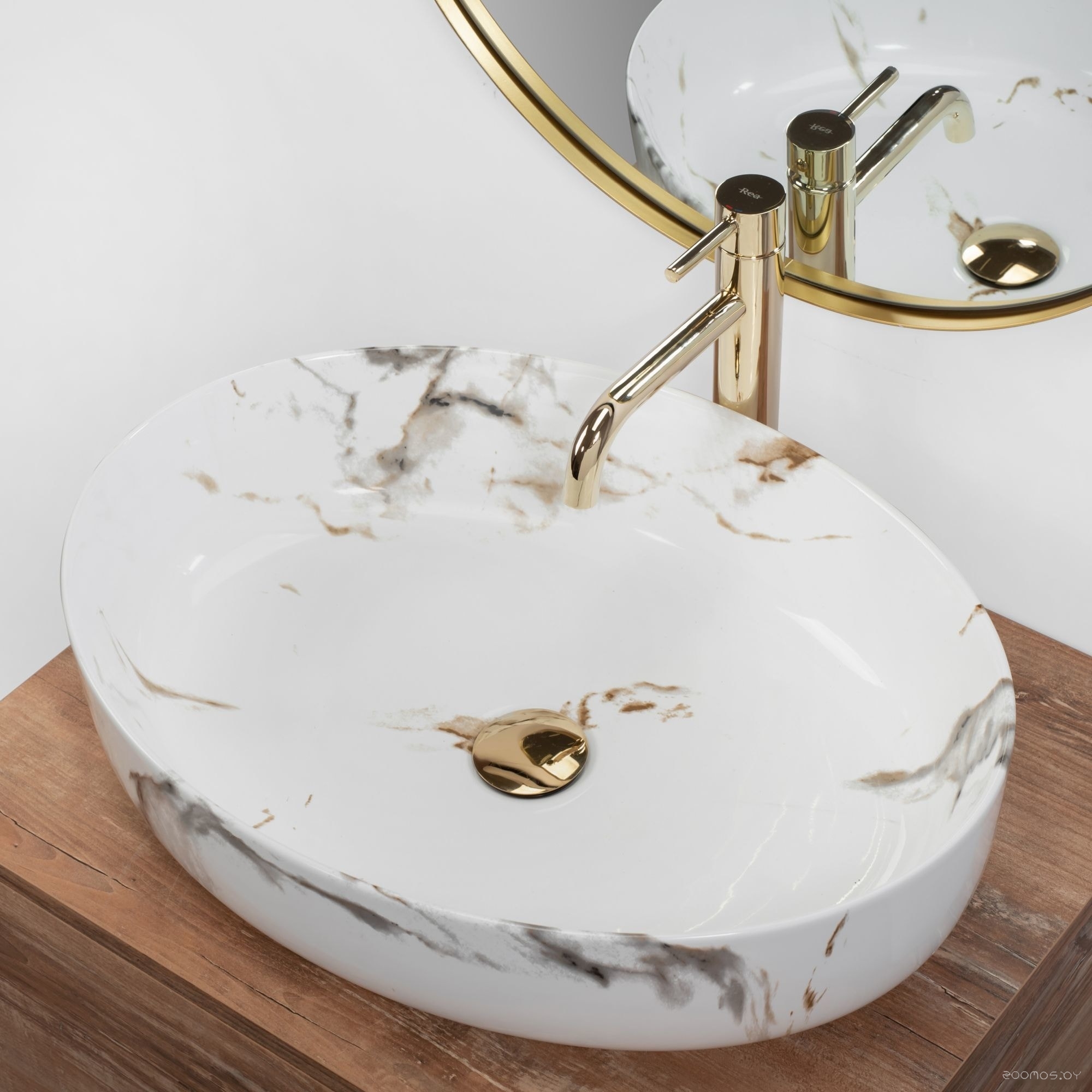Умывальник Rea Queen (carrara shiny), фото 3