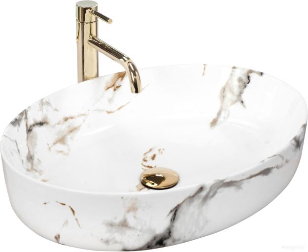 Умывальник Rea Queen (carrara shiny), фото 1