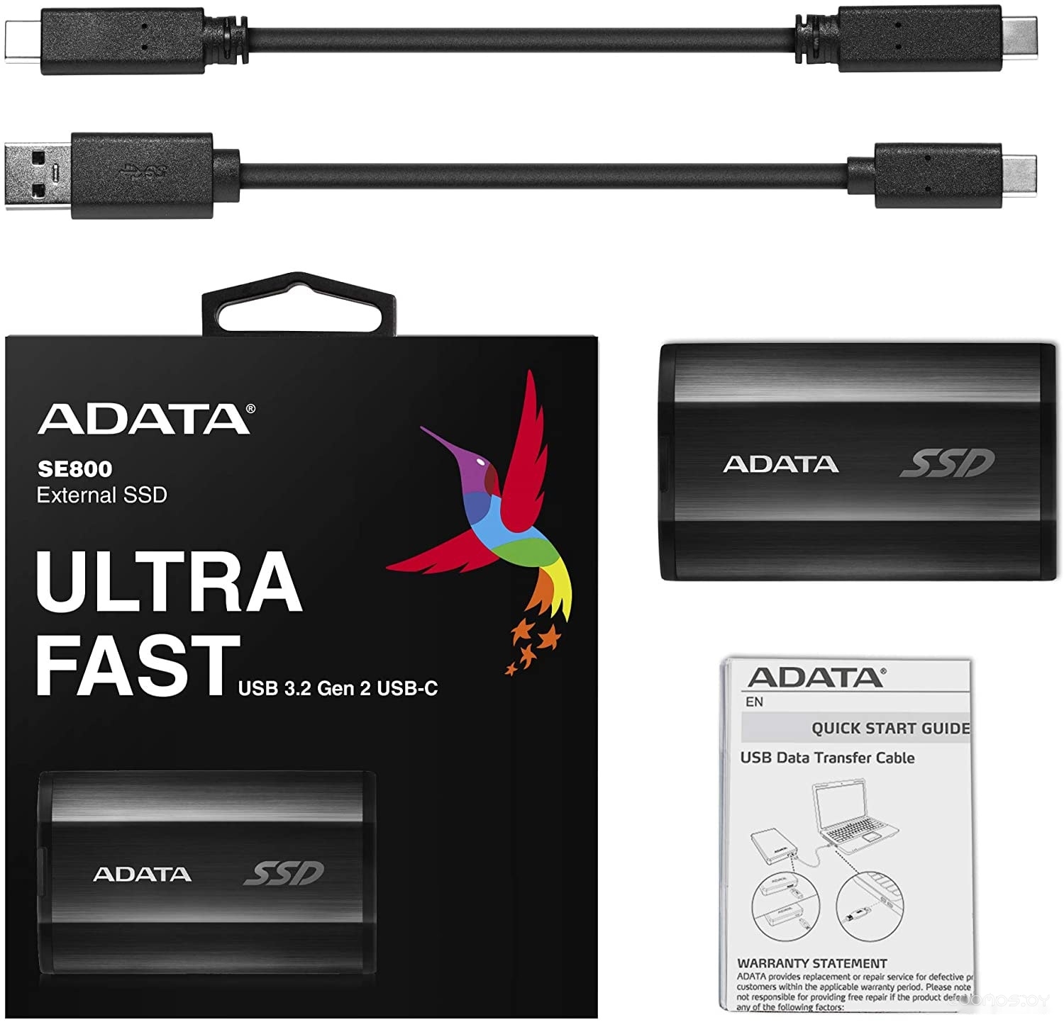 Внешний накопитель A-Data SE800 1TB ASE800-1TU32G2-CBK (черный), фото 4