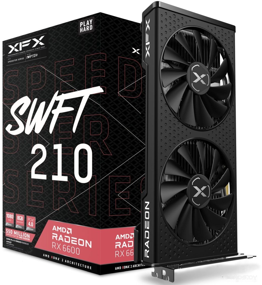 Видеокарта XFX Speedster SWFT 210 Radeon RX 6600 Core 8GB GDDR6 RX-66XL8LFDQ, фото 6