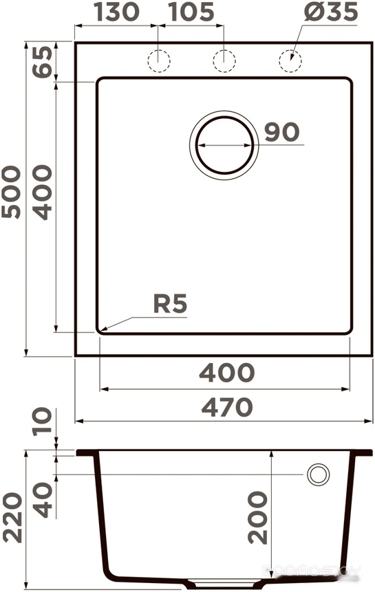 Кухонная мойка Omoikiri Bosen 47 WH (белый), фото 2