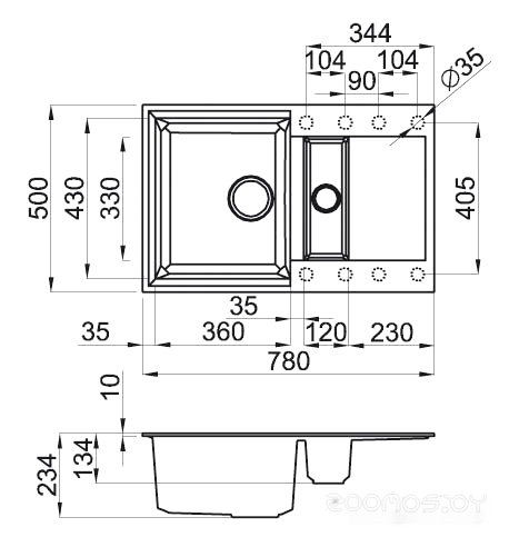 Кухонная мойка Elleci Easy 325 Titanium 73, фото 2