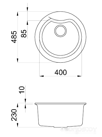 Кухонная мойка Elleci Ego Round Aluminium 79, фото 2
