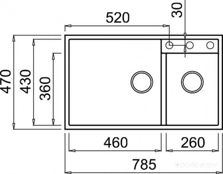 Кухонная мойка Elleci Quadra 440 Undermount Nero G40, фото 2