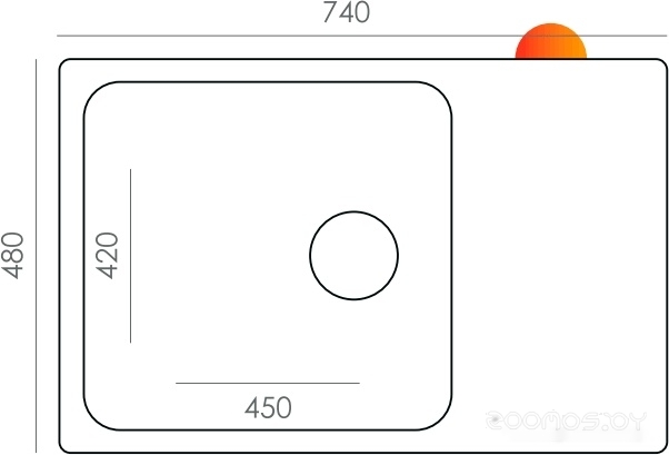 Кухонная мойка Quartz Bond 740 (уголь), фото 3