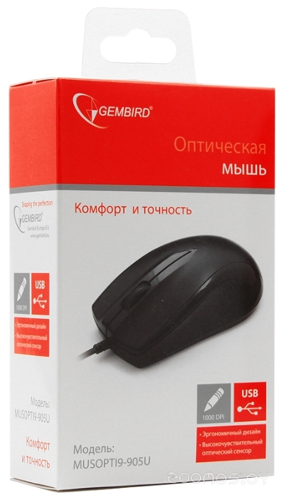 Мышь Gembird MUSOPTI9-905U Black USB, фото 3