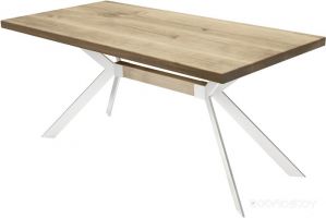 Кухонный стол Buro7 Арно Классика 110x80x76 (дуб беленый-белый)