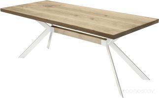 Кухонный стол Buro7 Арно Классика 180x80x76 (дуб беленый-белый)