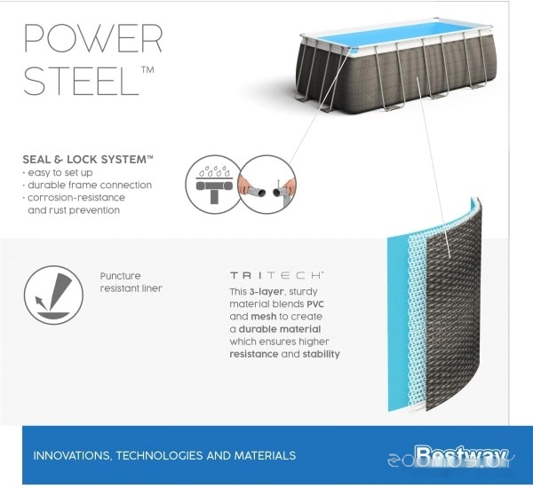 Каркасный бассейн Bestway Power Steel 56998 (549x274x122), фото 4