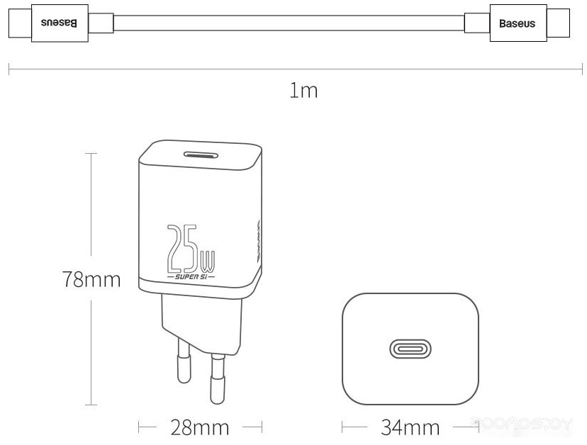Сетевое зарядное Baseus TZCCSUP-L02, фото 6