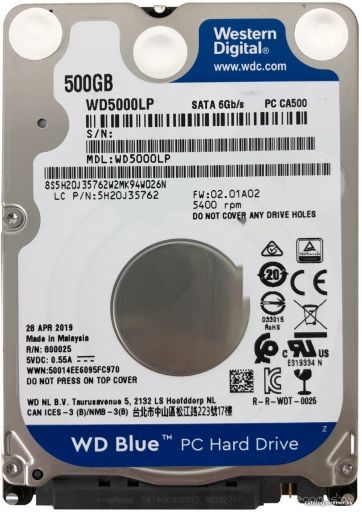 Жесткий диск Western Digital Blue 500GB WD5000LPZX