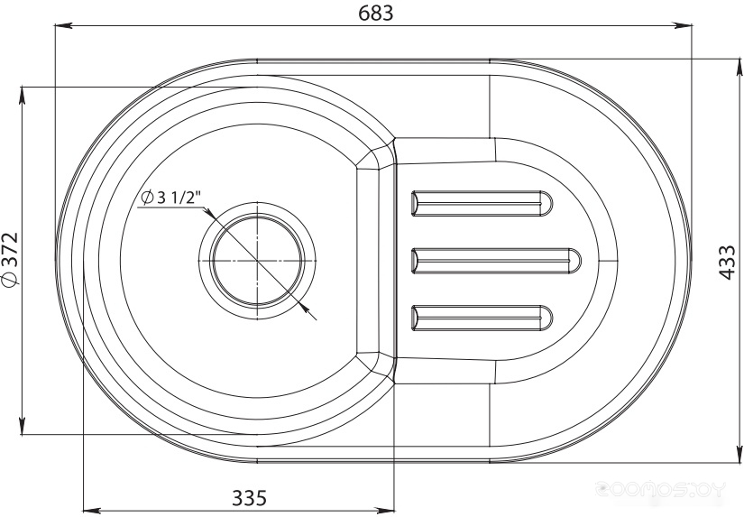Кухонная мойка GranFest SMART GF-SM685L (белый), фото 2