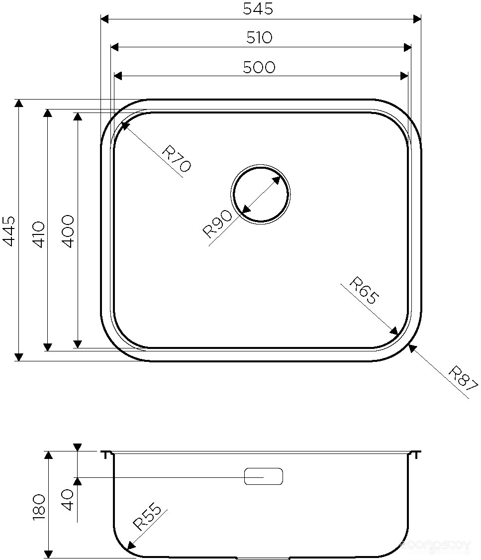 Кухонная мойка Omoikiri Omi 54-U/IF IN, фото 2