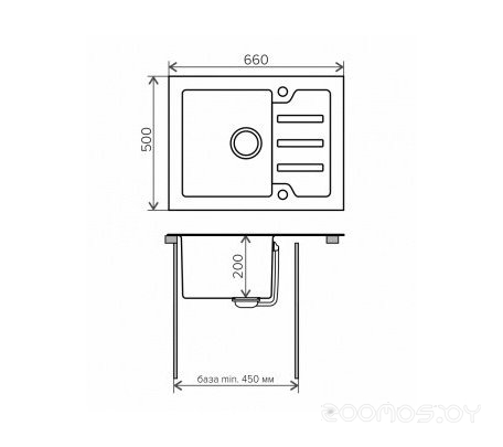 Кухонная мойка Tolero Glass TG-660 (black), фото 2