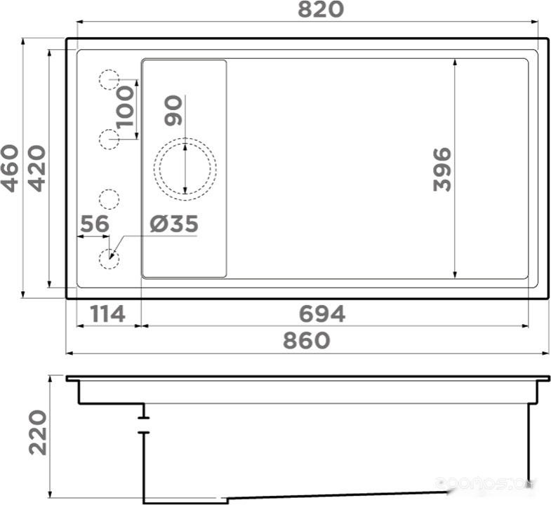 Кухонная мойка Omoikiri Kinaru Pro 86-U/I GB (графит), фото 3