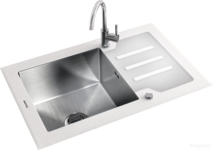 Кухонная мойка Tolero Ceramic glass TG-660 (белый), фото 1