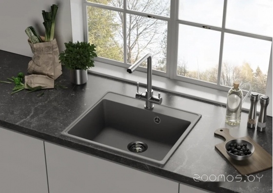 Кухонная мойка Ulgran QUARTZ Forte 580-05 (бетон), фото 3