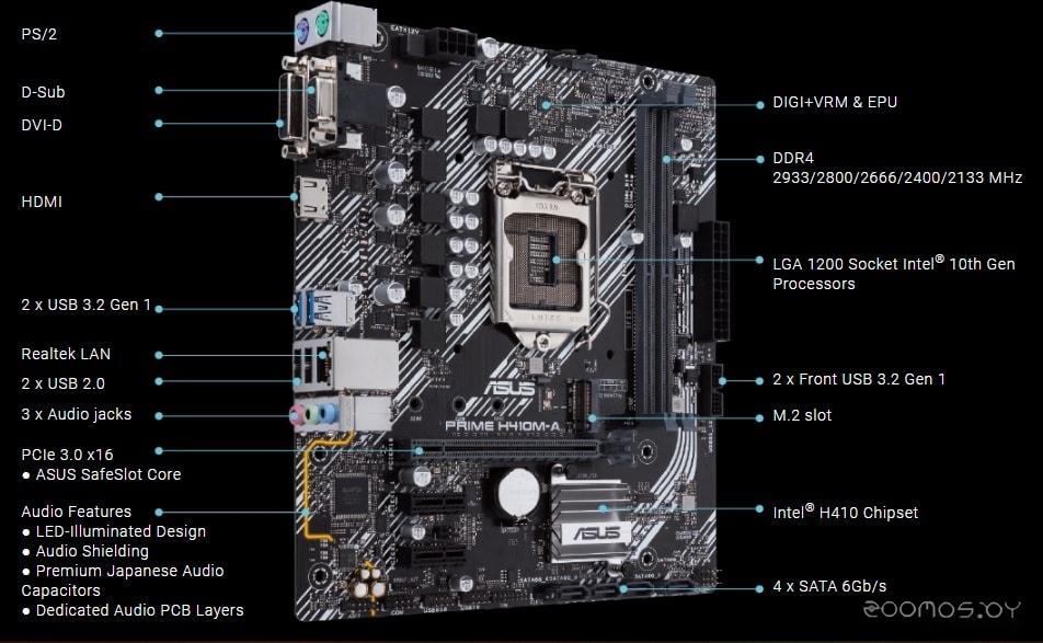 Материнская плата Asus Prime H410M-A/CSM, фото 6