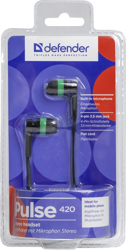 Наушники Defender Pulse-420 (Black/Green), фото 2